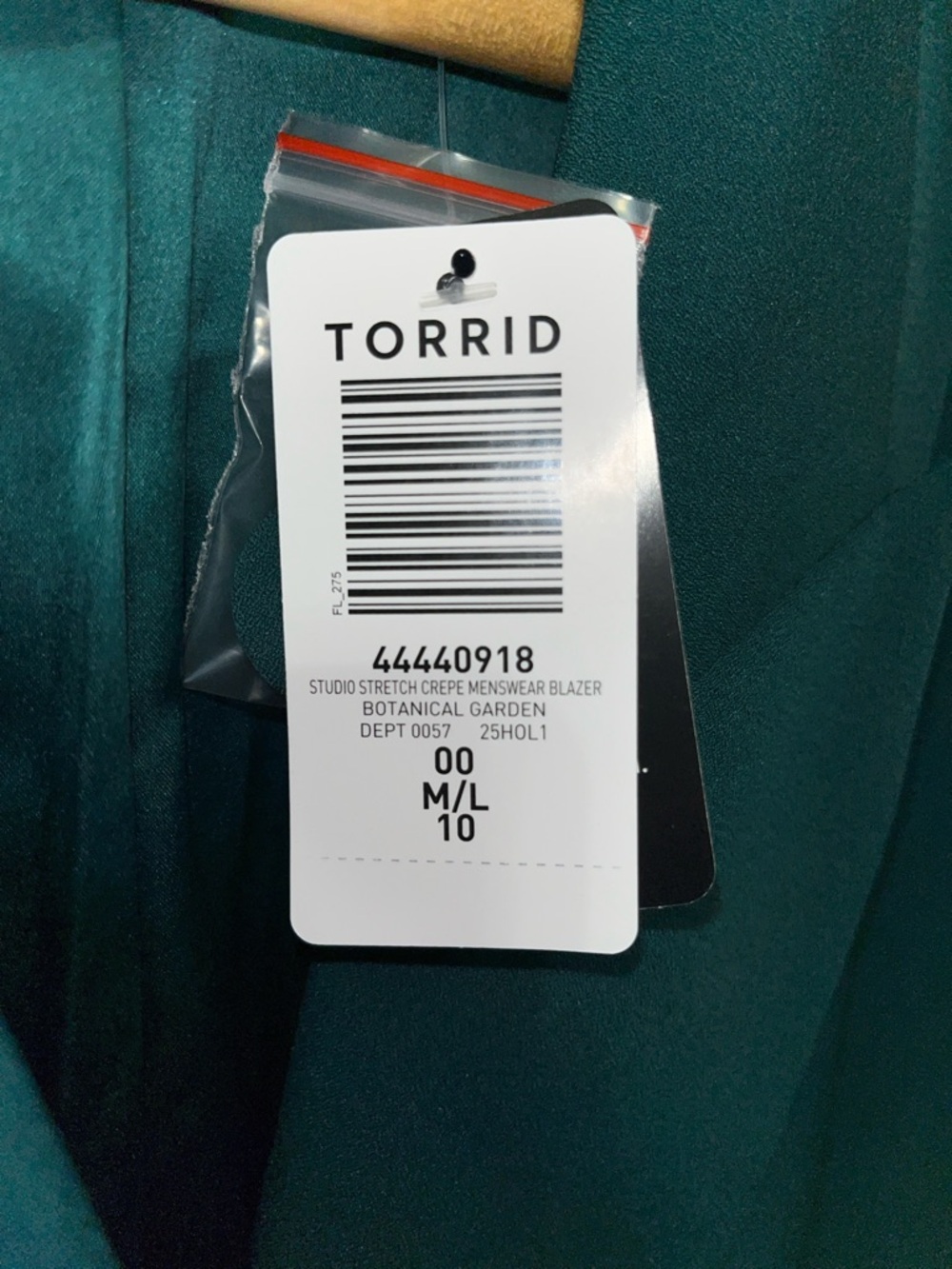 torrid 00 botanical garden Green Double-Breasted Blazer NWT relaxed fit stretchy - Picture 4 of 11